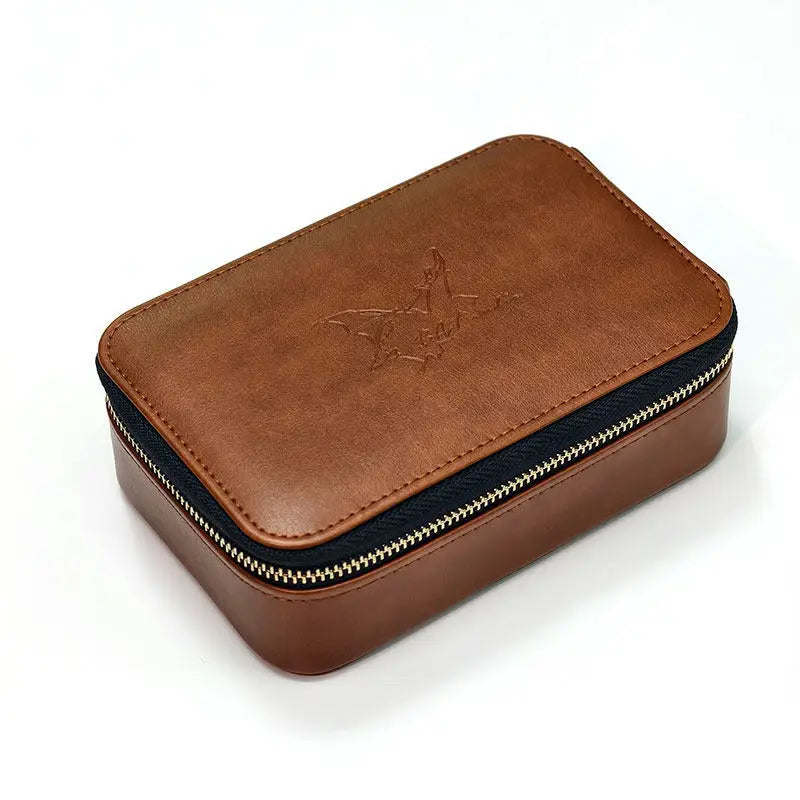 Bat Audio PU Leather Earphone Storage Bag, High-End Case with Inner Tray, HiFi Anti-Crush Box