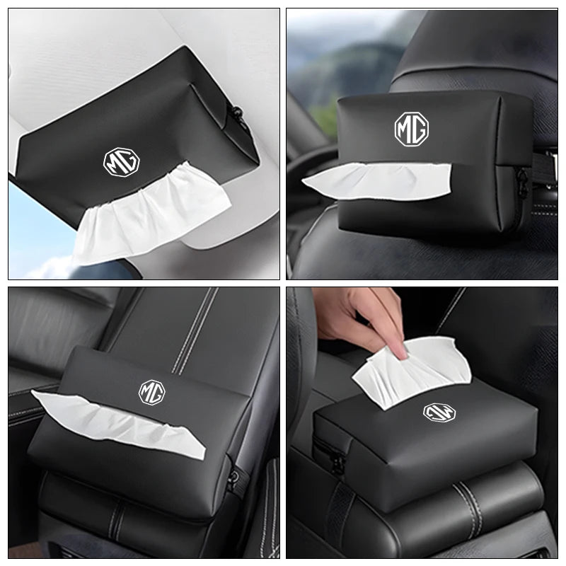 Car Seatback Tissue Box Holder Armrest Paper Case Napkin Storage Bag For Morris Garages MG 6 3 5 7 TF ZR ZS HS GS RX8 350 550