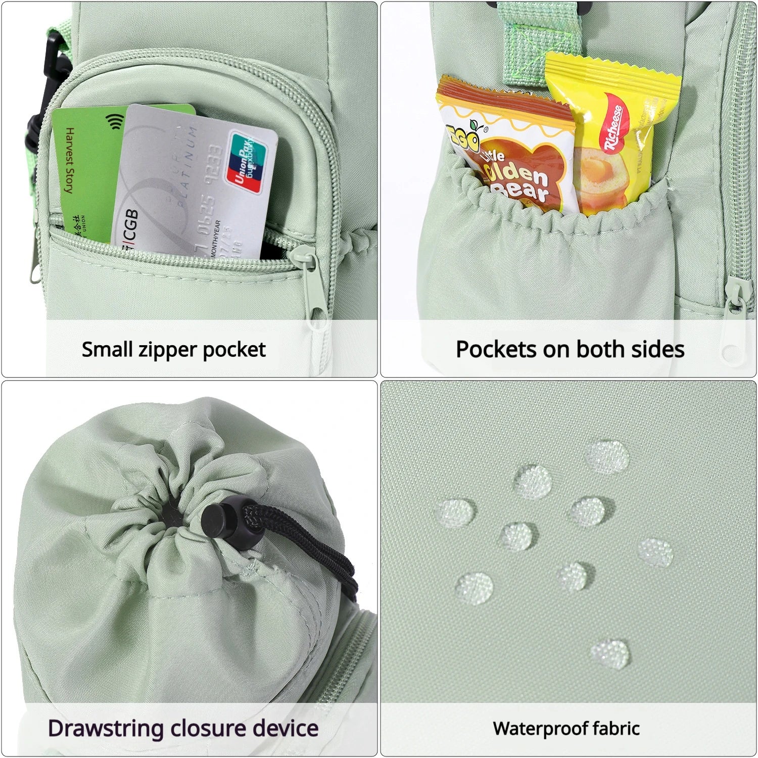 Crossbody drawstring water cup storage bag, insulation cover, single shoulder water bottle bag, waterproof and heat-insulating