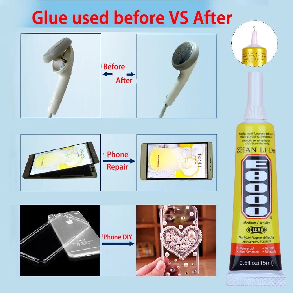 Zhanlida E8000 Glue Mobile Phone Touch Screen Repair of Warped Screen Frame Sealant Repair Household DIY Universal Glue