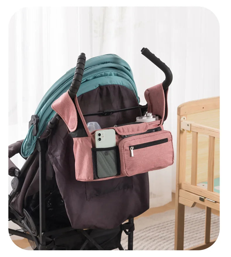 Baby Stroller Storage Baby Travel Hanging Bag Mummy Shoulder Bag Phone Bottle Holder Pram Diaper Bag Baby Stroller Accessories