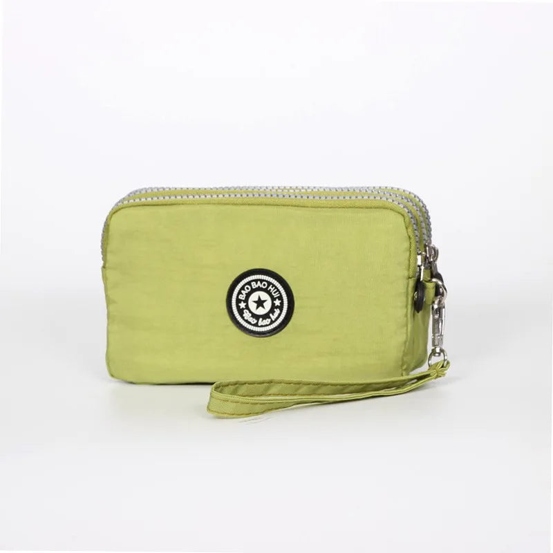 Stylish Jellyfish Print Triple Zipper Phone Bags, Compact Canvas Clutch Purse for Women’s Daily Essentials Casual Wallets Use