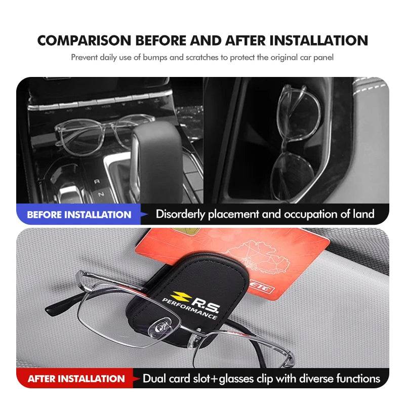Magnetic Car Glasses Holder Sunshade Platep Card Ticket Clip For Renault Arkana Captur Twingo Talisman RS Line Logan Duster