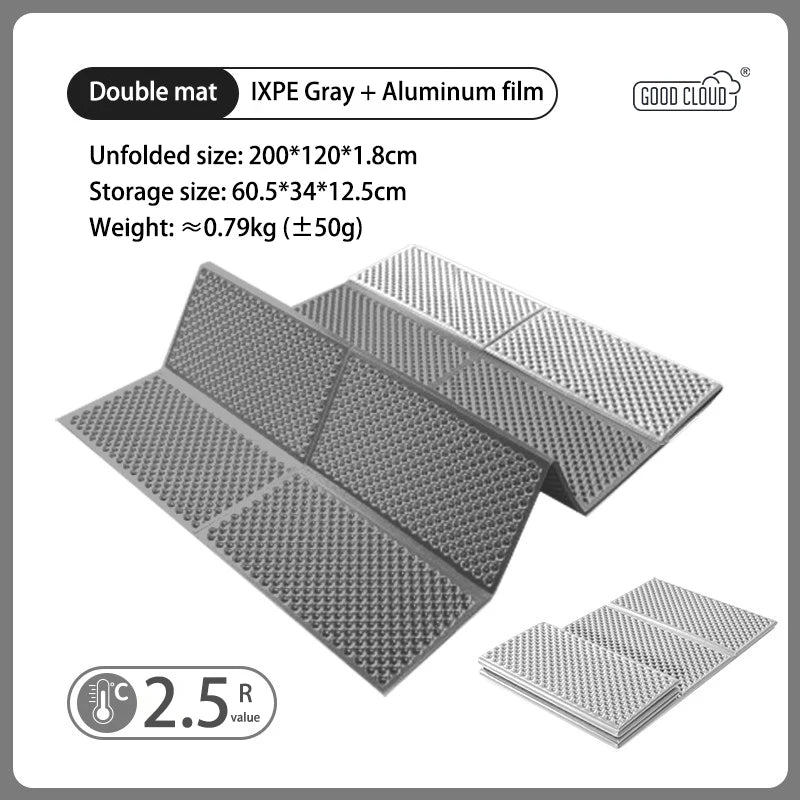 IXPE Aluminum Film Egg Nest Mat Foldable Waterproof Camping Mat for 1-2 Person Hiking Travel Backpacking Widen Tent Sleeping Pad
