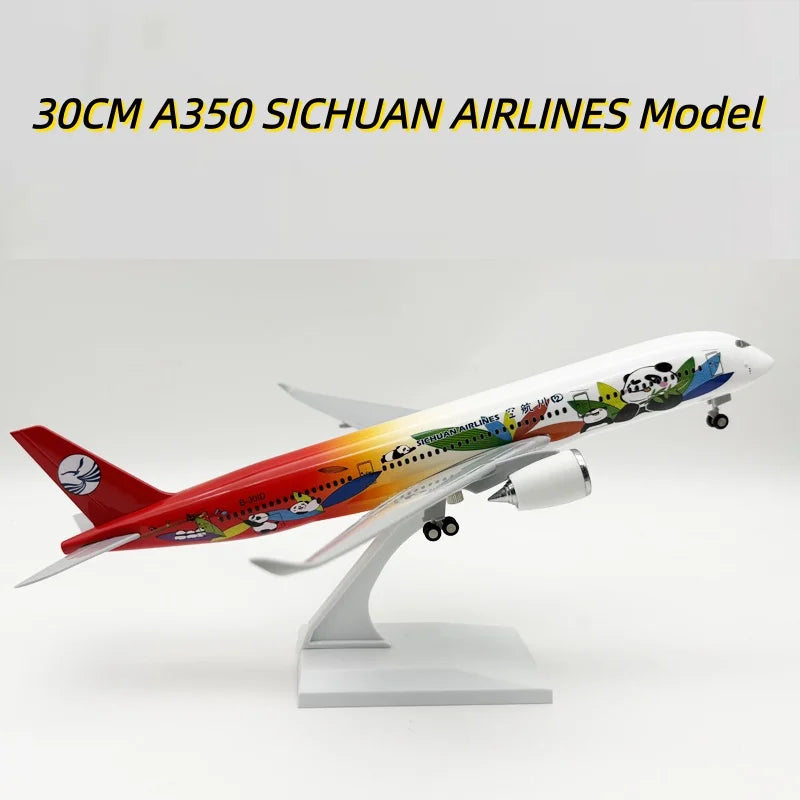 30CM model Aircraft A350 Series Miniature Plane Replica Resin Material With Wheels Souvenir Hobby Collection Toy Gift