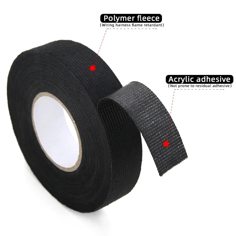 Cloth Fabric Tapes Noise Reduction 15Meter 9 15 25 30 35 40 45 50mm Auto Car Wiring Harness Bundle Wrap Cable Organizer Tape