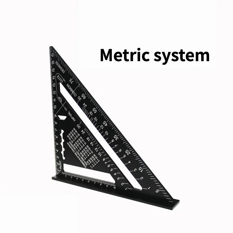 Measurement Tool Triangle Ruler 7Inch  Aluminium Alloy Carpenter Tools Inch Metric Angle Ruler Speed Square Woodworking Tools