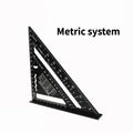 Measurement Tool Triangle Ruler 7Inch  Aluminium Alloy Carpenter Tools Inch Metric Angle Ruler Speed Square Woodworking Tools