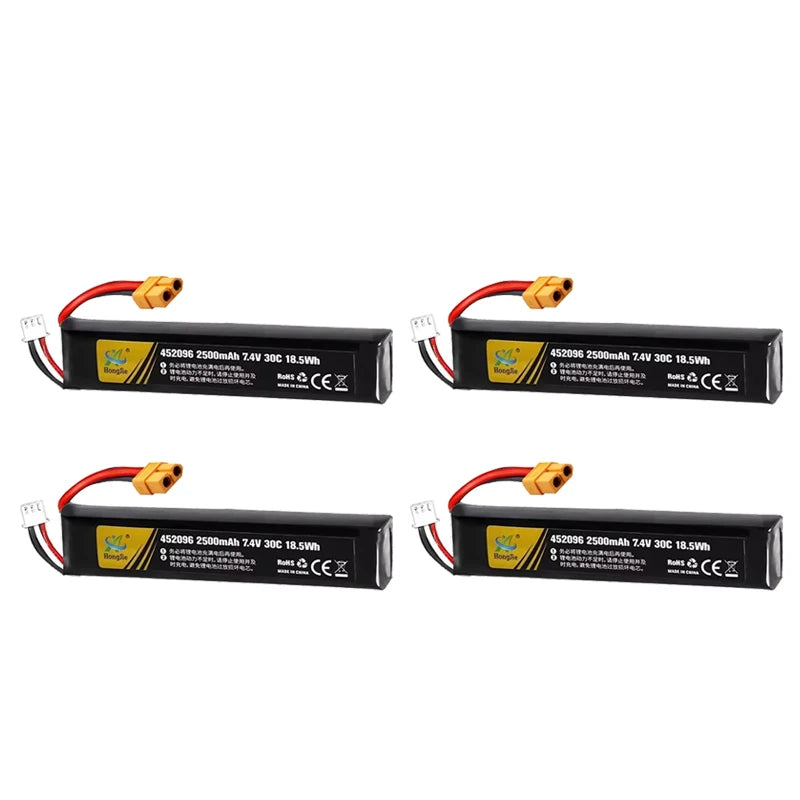 7.4V 2500mAh Lipo Battery Split Connection for Water Gun 2S 7.4V Battery for Mini Airsoft BB Air Pistol Electric Toys Guns Parts