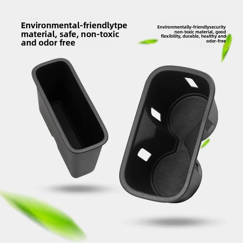Central Water Cup Holder for BYD ATTO 3 EVO 2026 2Pcs Storage Box TPE Shock-Absorbing Car Tidying Accessories