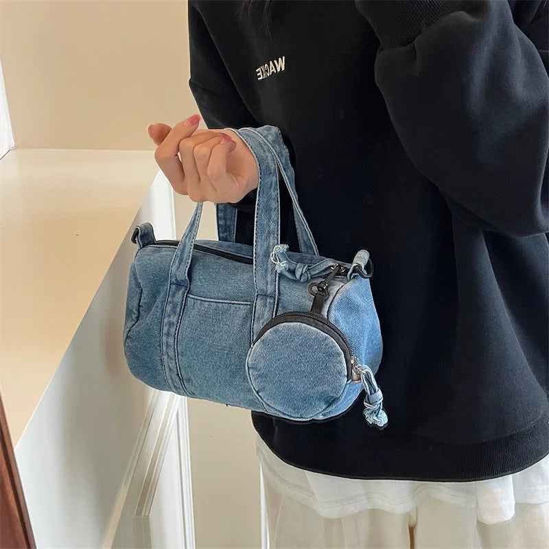 Cowboy cloth bag, women's fashion handbag, versatile single shoulder crossbody bag, versatile commuting tote bag