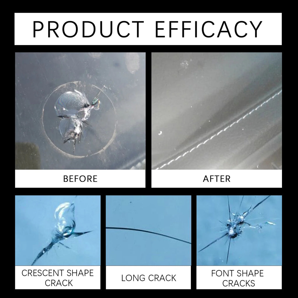 Windshield Repair Kit Car Glass Crack Fix Liquid UV Resin DIY Windshield Chip Repair Tool for Cracked Window Repair 30ml Carcare