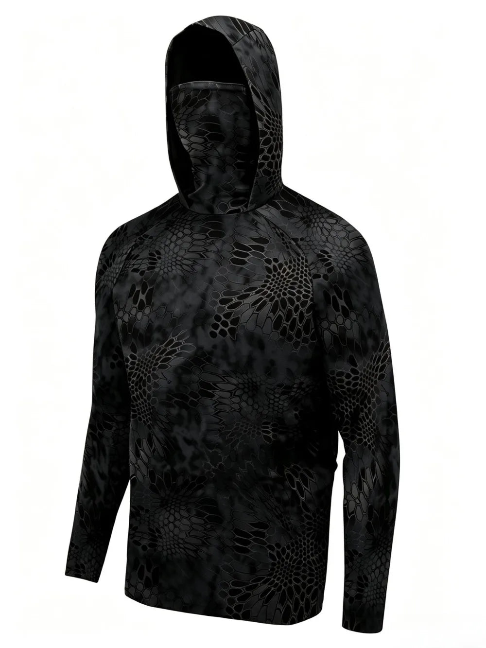 American men's summer camouflage graffiti print micro elastic breathable fishing suit long sleeved T-shirt outdoor casual top