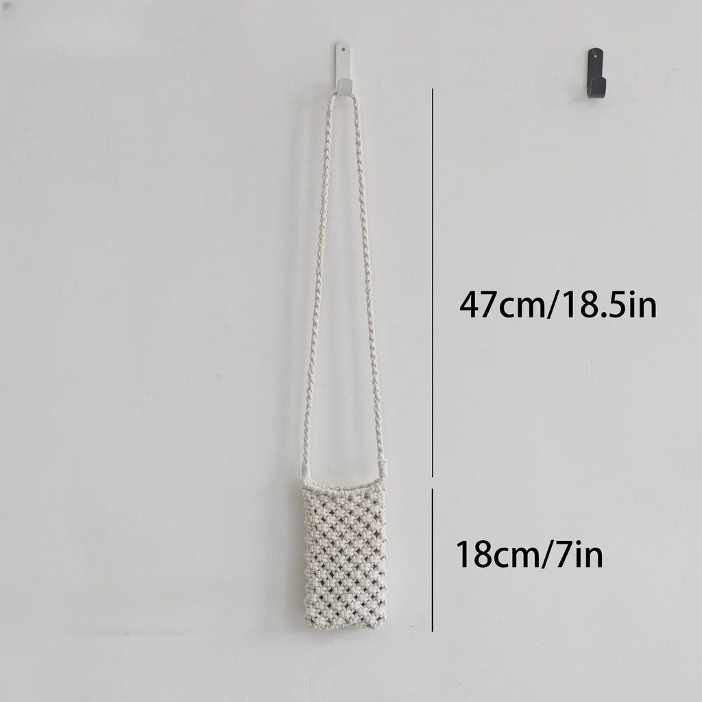 Hand-woven mobile phone bag summer small bag mini messenger holiday women's bag various combinations cotton rope bag net pocket