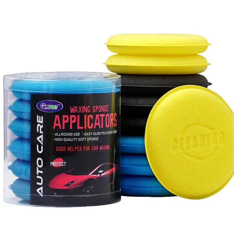 12Pcs Car Waxing Polishing Pad Home Car Wash Care 10cm Car Cleaning Kit Car Foam Sponge Wax Applicator Cleaning Detailing Pads