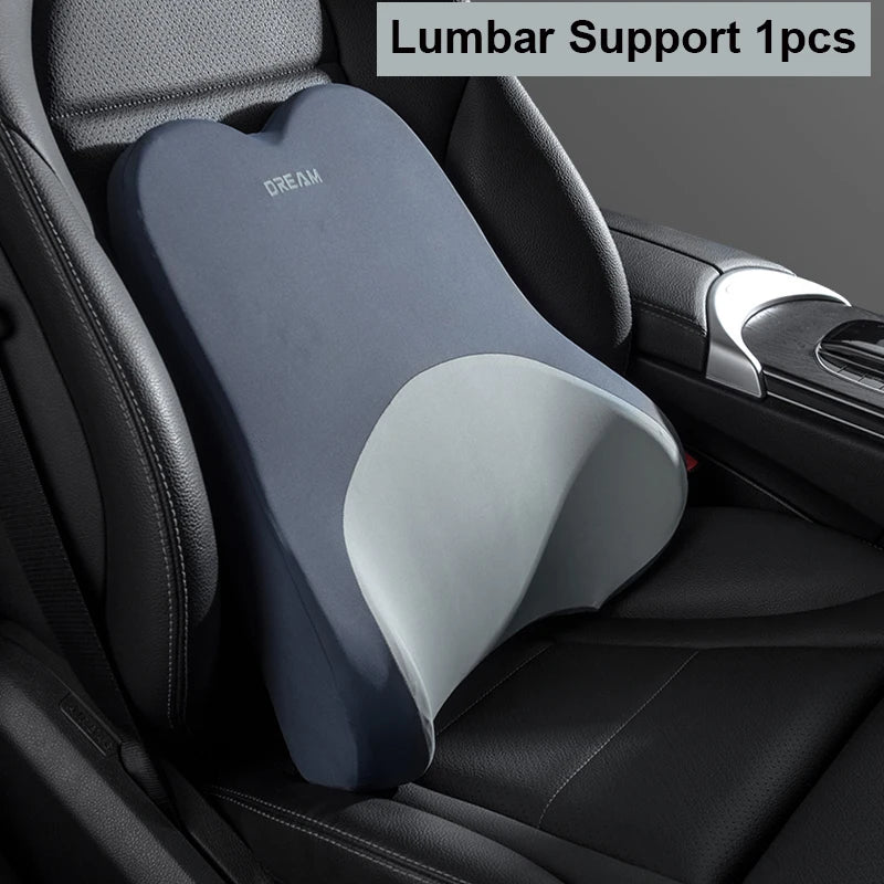 Car Lumbar Support Headrest Neck Pillow Support Universal Soft Neck Pillows Cushion Car Memory Foam Lumbar Pillow Back Support