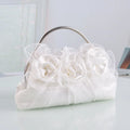Designer Satin Purses and Handbags Women Flower Evening Bag Solid Luxury White Floral Bags Bride Day Clutches Dinner Bag