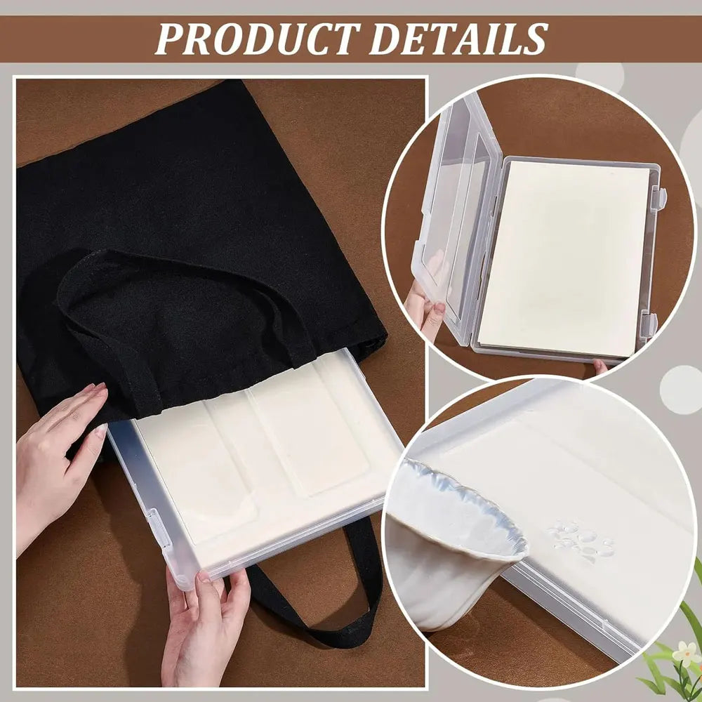 1pc transparent A4 portable project box, plastic document organizer, clipboard paper storage box