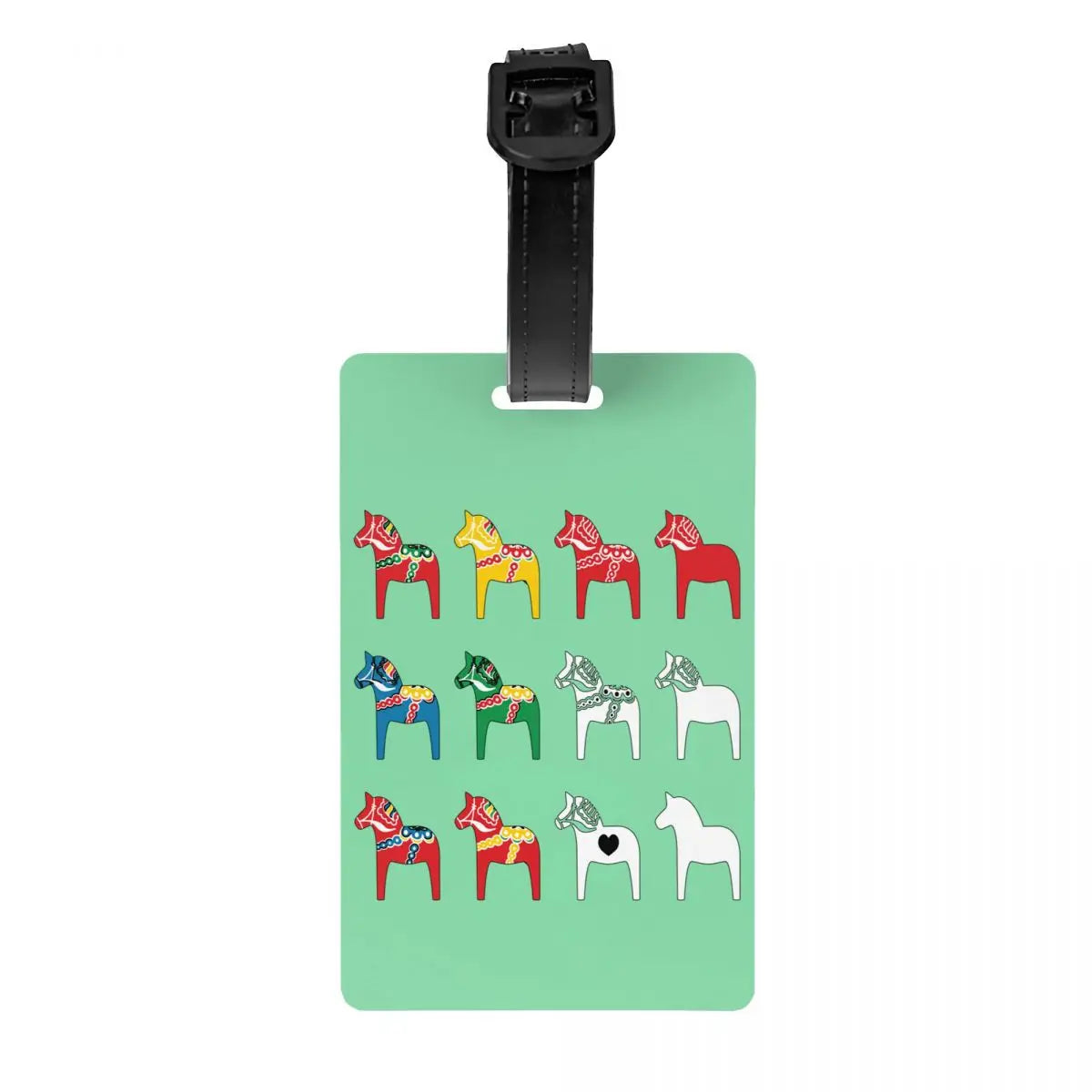 Custom Swedish Folk Cats Luggage Tag With Name Card Privacy Cover ID Label for Travel Bag Suitcase