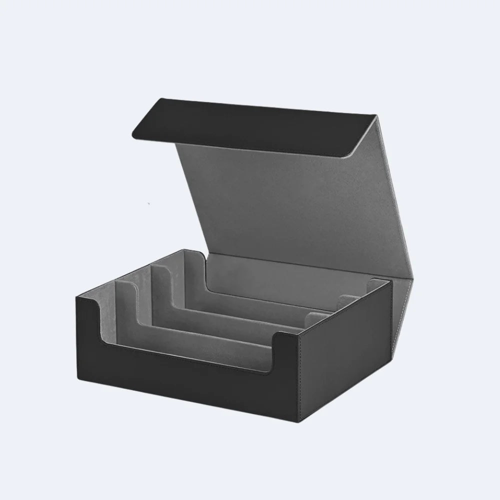 Trading Card Storage Box, 1800+ Sleeved Cards, Magnetic Closure PU Leather Deck Box for MTG Pokemon YuGiOh Sports Cards Organize