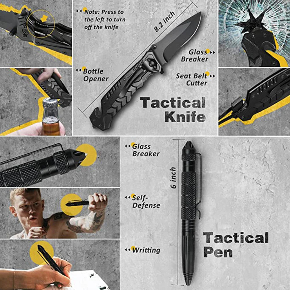 Tactical Pen Aluminum Alloy Outdoor Camping Security Survival Tools Emergency Glass Breaker Pen Camping Self-defense Supplies