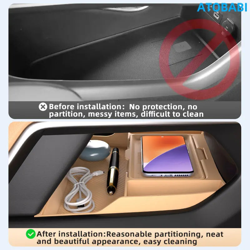 Car Storage Box For BYD Equation Leopard 8 Denza B8 Fangchengbao 2024 Central Control Armrest Box Under Layer Silicone Organize