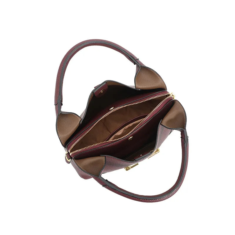 Stylish Solid Color Designer Diaper Bag Women Luxury Leather Tote Large Capacity Elegant Crossbody Handbag For Simple Chic