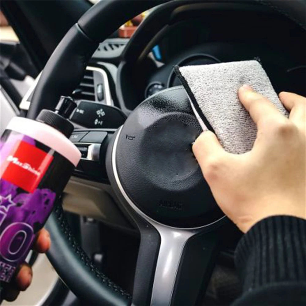 4PCS Suede Sponge Interior Detailing Scrubbing Wax Sponge Microfiber Towel to Clean The Car