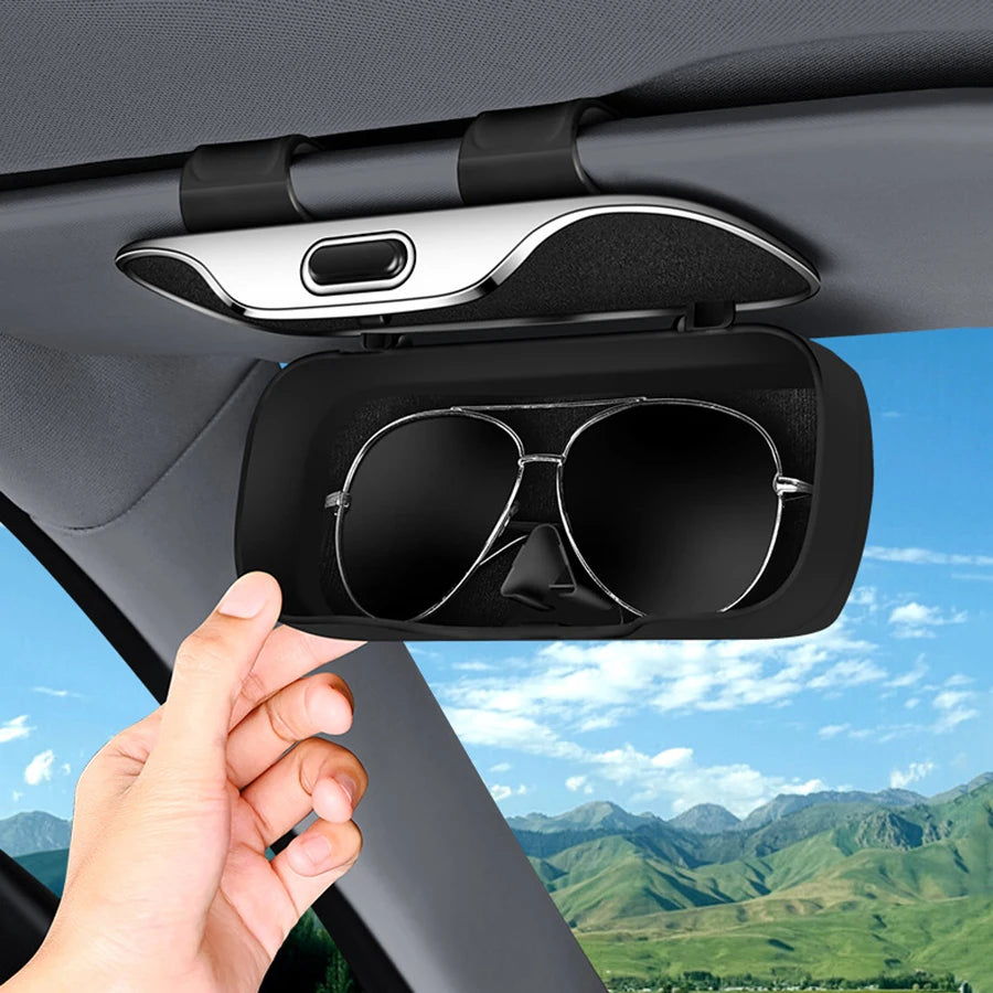 Car Glasses Box Portable Car Sunglasses Holder In The Car Driving Glasses Holder Eyeglass Case Sun Visor Car Lenses Holder
