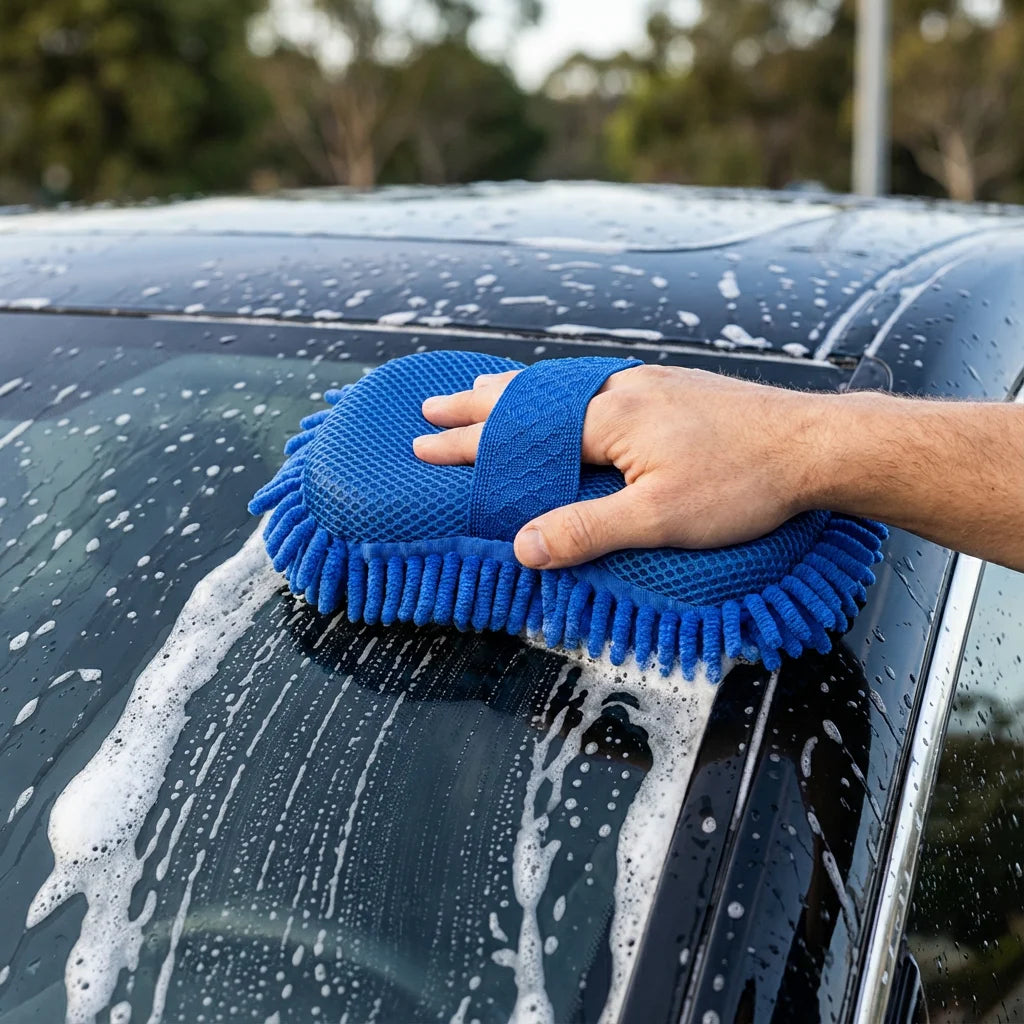 Chenille & Sponge Dual Side Car Wash Block, Scratch-Free. 26x15cm, Super Absorbent, Durable, Gentle