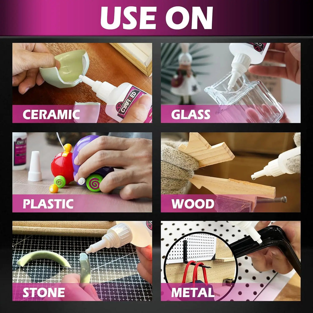 SIKEZHAN Super Glue Medium Thick CA Glue Cyanoacrylate Adhesive Wood Plastic Ceramic Metal 3D Printing PLA Repair Clear Bond