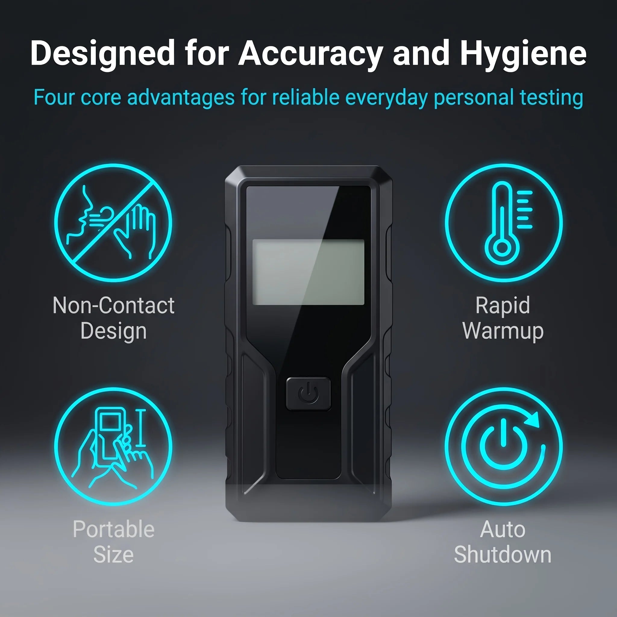 2026 New Model, Large LCD Display and Replaceable Blow Tube Breathalyzer, One Click Alcohol Tester (Battery Not Included)