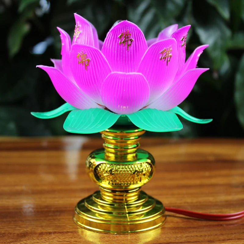 Buddhism Lotus Lamp Exquisite Veilleuse Solemn Buddhist Ceremony Worship Buddha Lamp Buddhist Temple Decoration