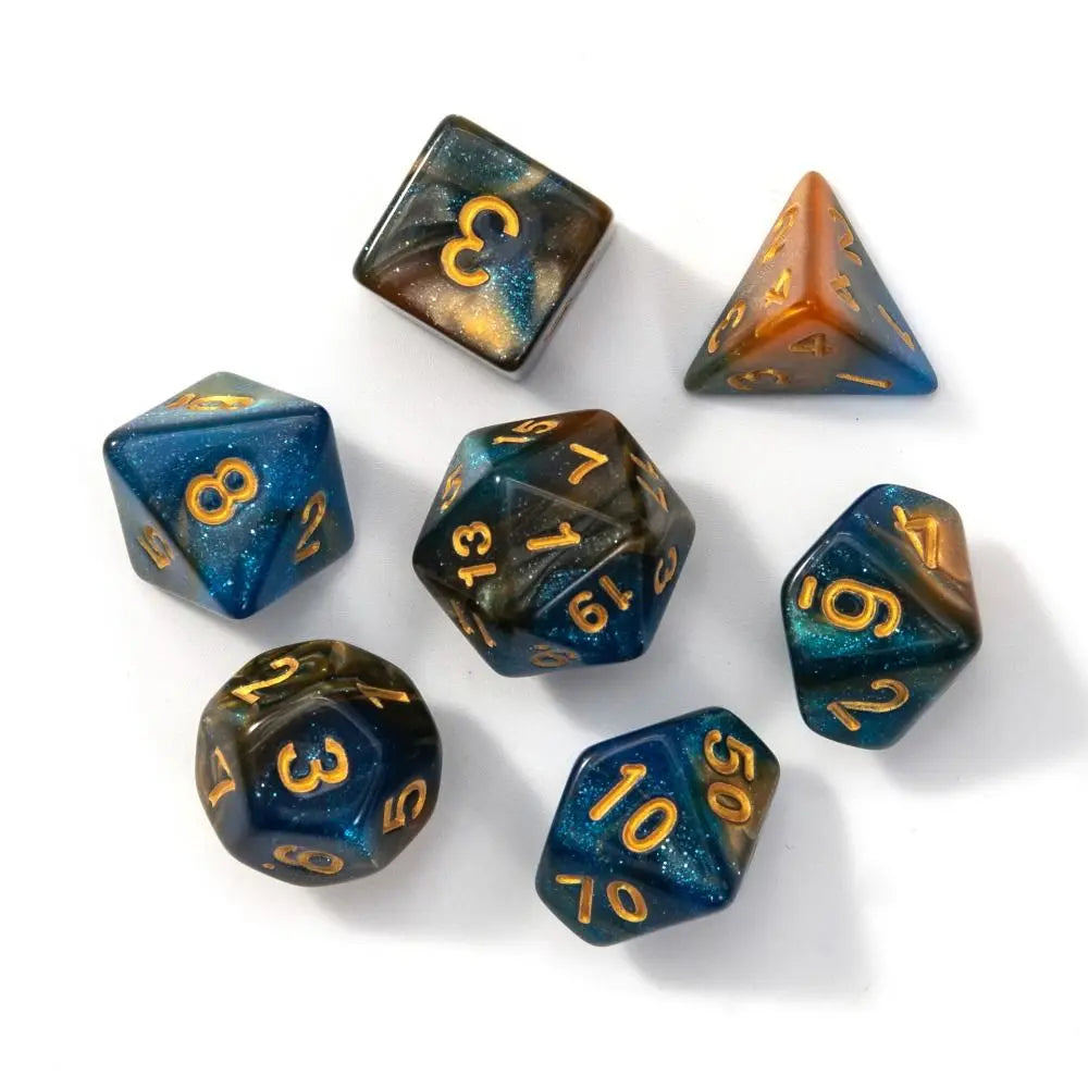 10PCS New Acrylic Dragon Themed Dice Set D10 Yellow Purple Gold Red Dice For Table Games Polyhedral Table Games Dice For D&d DND