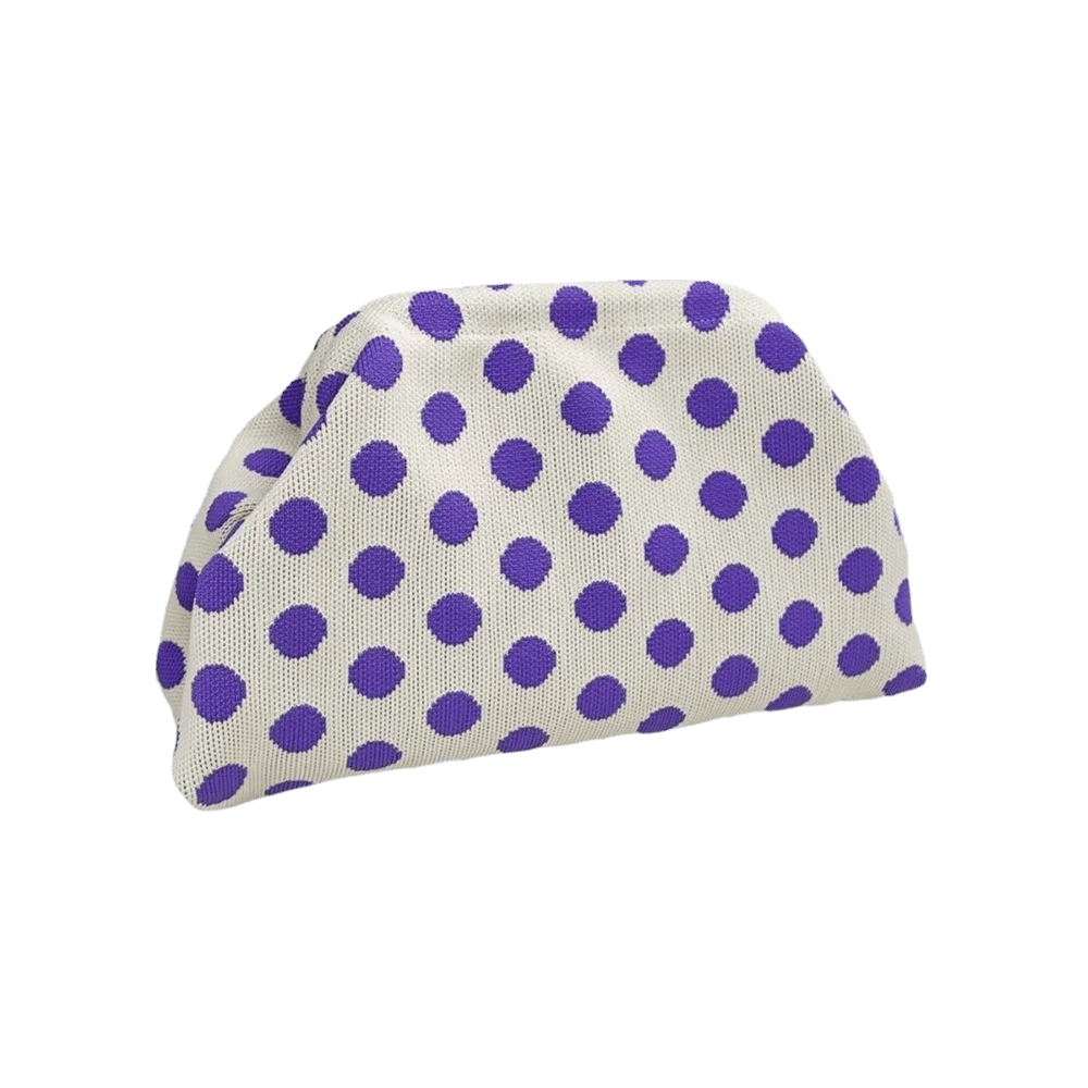 Casual Polka Dot Clutch Bag Portable Colorblock Dumpling Clutch Large Capacity Handbag Women