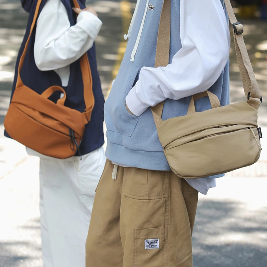 Waterproof Crossbody Purse Womes Hand-held Shoulder Bag Men Nylon Pocket Multifunctional Lightweight Handbag Student Phone Bag