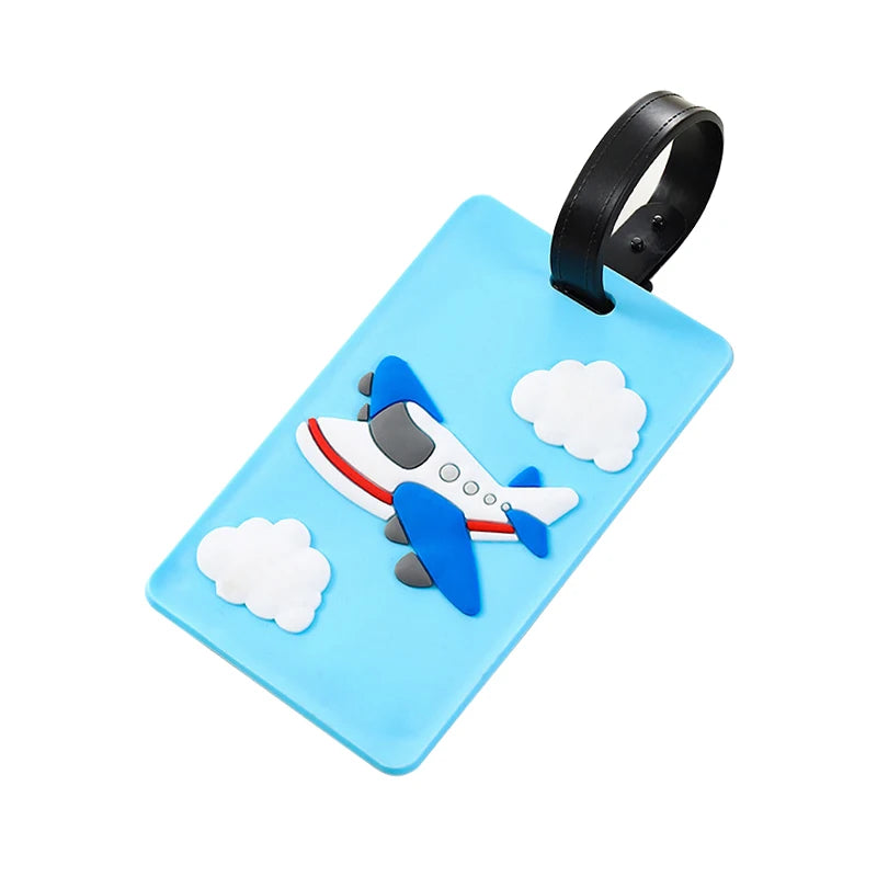 Travel Accessories Creative Baggage Boarding Tags Luggage Tag Cartoon Car Bus Aircraft Suitcase ID Addres Holder Portable Label
