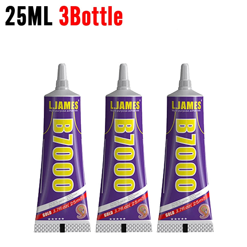 T7000 Black Soft Adhesive Universal Glue for Computer Cell Phone Touch Screen Repair Anti-Vibration Frame 15/50/110ML T-7000