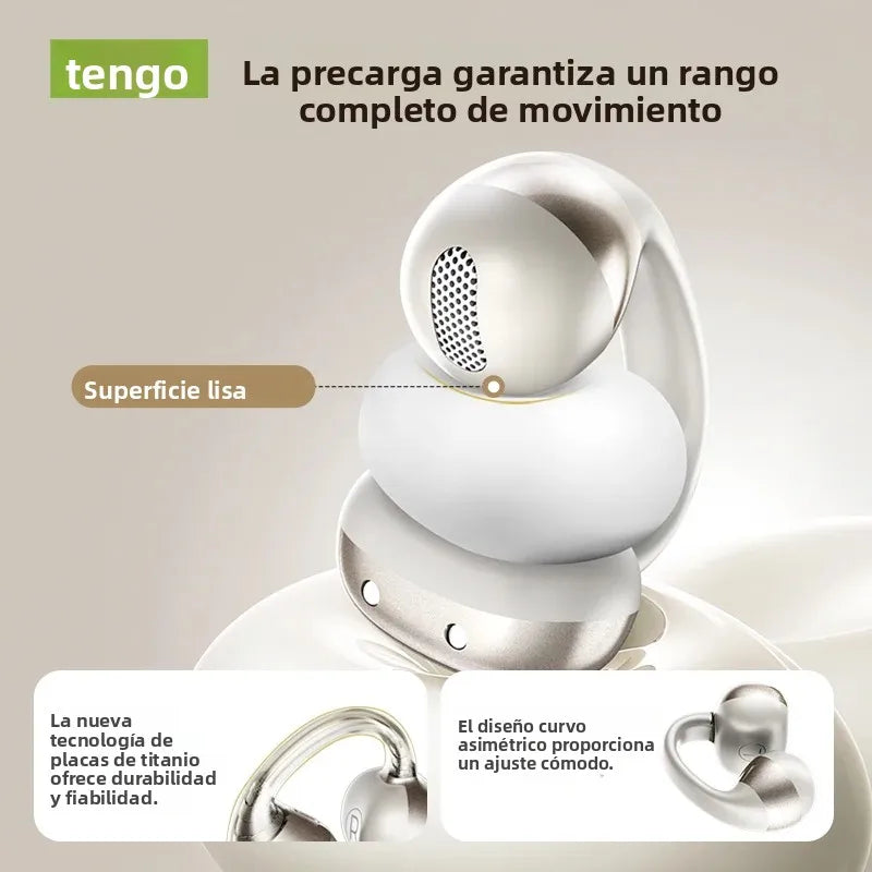 HTC NE56 Earphones Bluetooth V6.0 OWS Ear Clip Sports Wireless Headphones Noise Reduction Calls Ultra-light Earclip