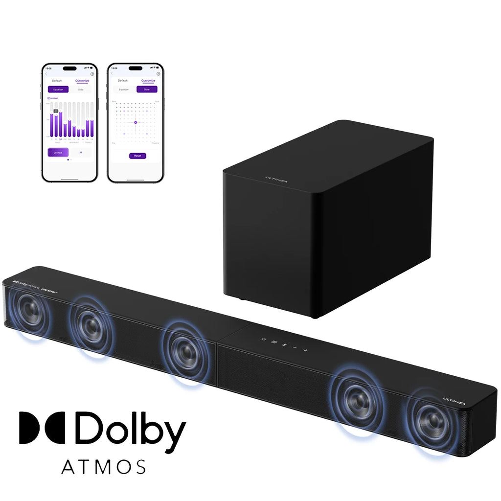 ULTIMEA 5.1 Soundbar with Dolby Atmos, 3D Surround System Soundbar for TV with Wireless Subwoofer,  APP Control, Home Theater TV