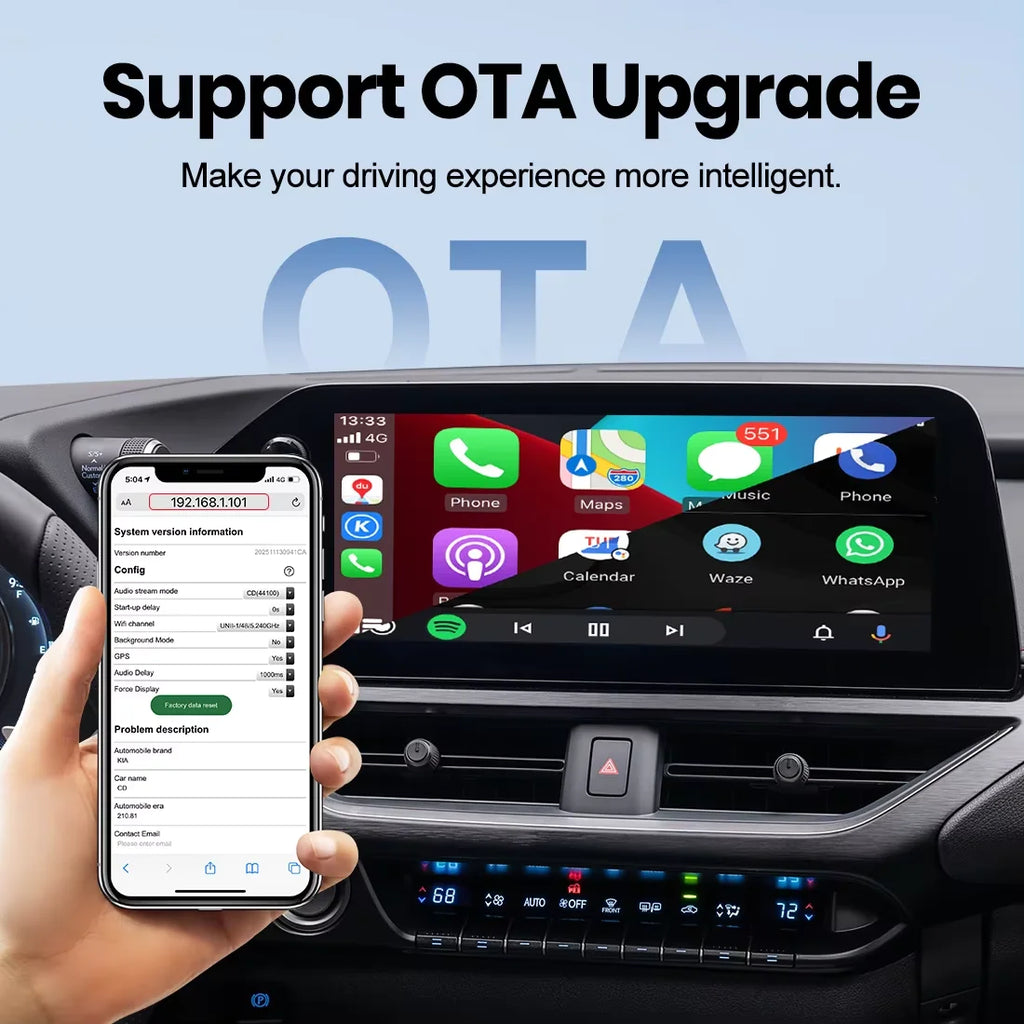 CarRocket Wireless Carplay Smart Box Android Auto Adapter Mirror Link Airplay Plug&Play Connect Universal WiFi 5 Bluetooth 5.0