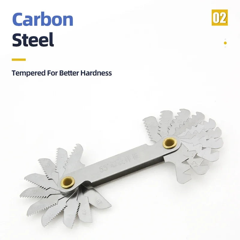 55/60 Degree Thread Plug Gauge Metric Imperial Gear Tooth Screw Pitch Gauge Carbon Steel Measuring Tool Tap Thread Measurement