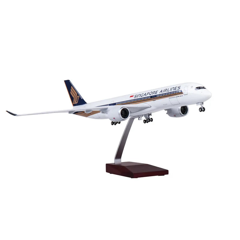 47cm Large Scale Toy Plane Singapore A350 Diecast Resin Airplane Model Kit with Stand for Aviation Enthusiast Gift or Collection