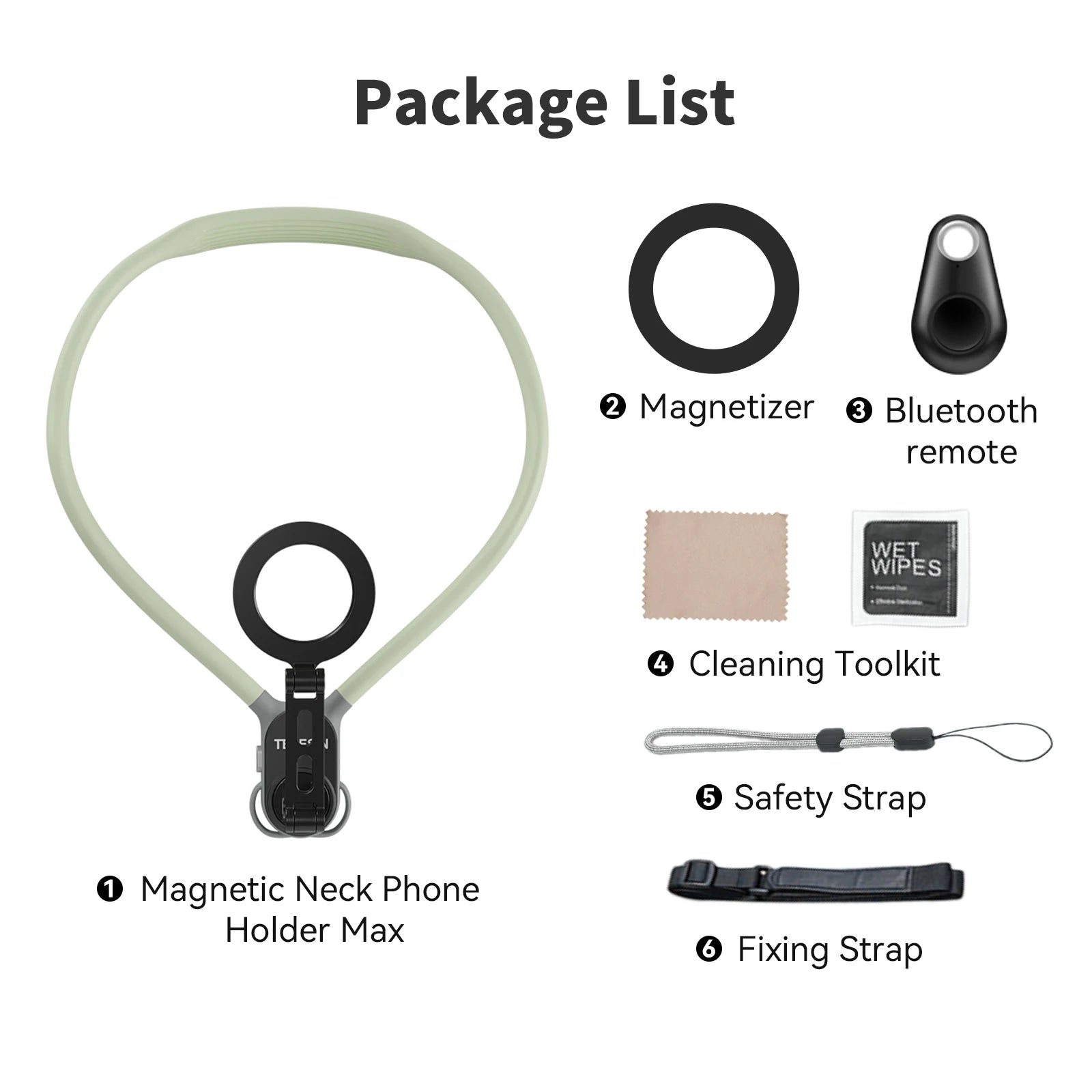 TELESIN Max Magnetic Neck Mount Silicone Quick Release Hold for Iphone 15 14 13 12 11 10 SAMSUNG HUAWEI XIAOMI Phone Accessories