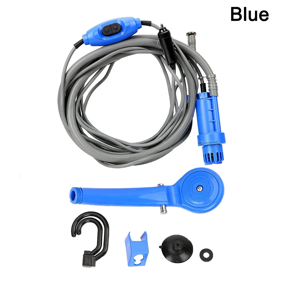 12V Portable Car Wash Pump High Pressure Electric Washer Gun for Outdoor Camping Pet Bathing Travel Cleaning