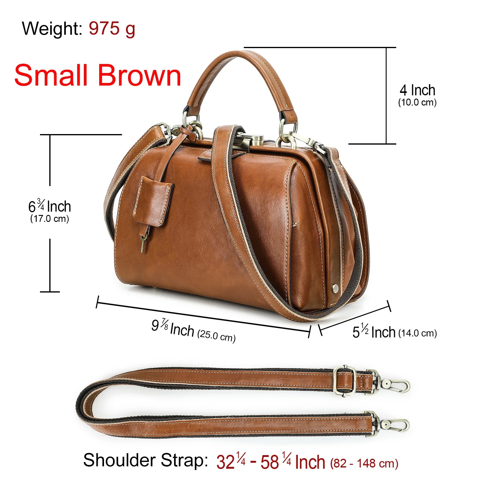 CONTACT'S Genuine Leather Doctor Bags for Women Luxury Designer Sling Shoulder Bags Tote Handbags Metal Frame Female Handle Bags