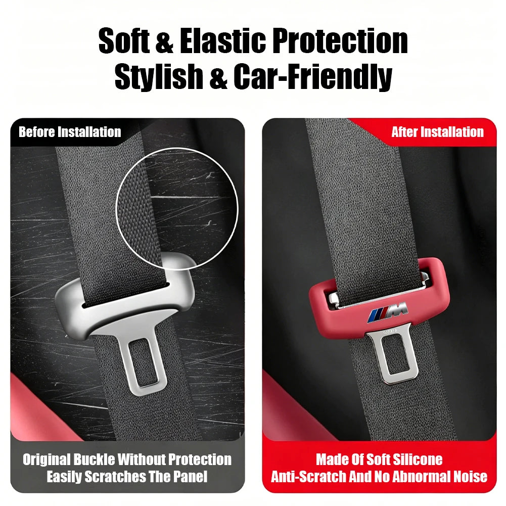 Car Seat Belt Buckle Silicone Protective Cover / Anti-Scratch Sleeve Stickers For BMW G80 G06 G07 G42 G14 G15 G16 F82 F20 F21 F8
