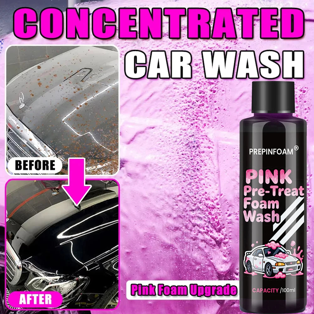 Pink Foaming Car Wash Soap Auto Wash Shampoo Active Foam Cleaner for For Snow Foam Lance / Foam Cannon / Foam Gun or Bucket Wash