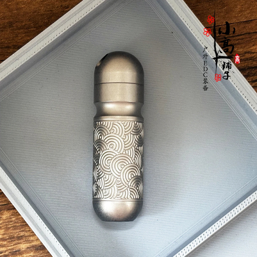 EDC Emergency Nitroglycerin Pill Case - Waterproof PEI/Titanium Capsule Pendant for Necklace & Keys