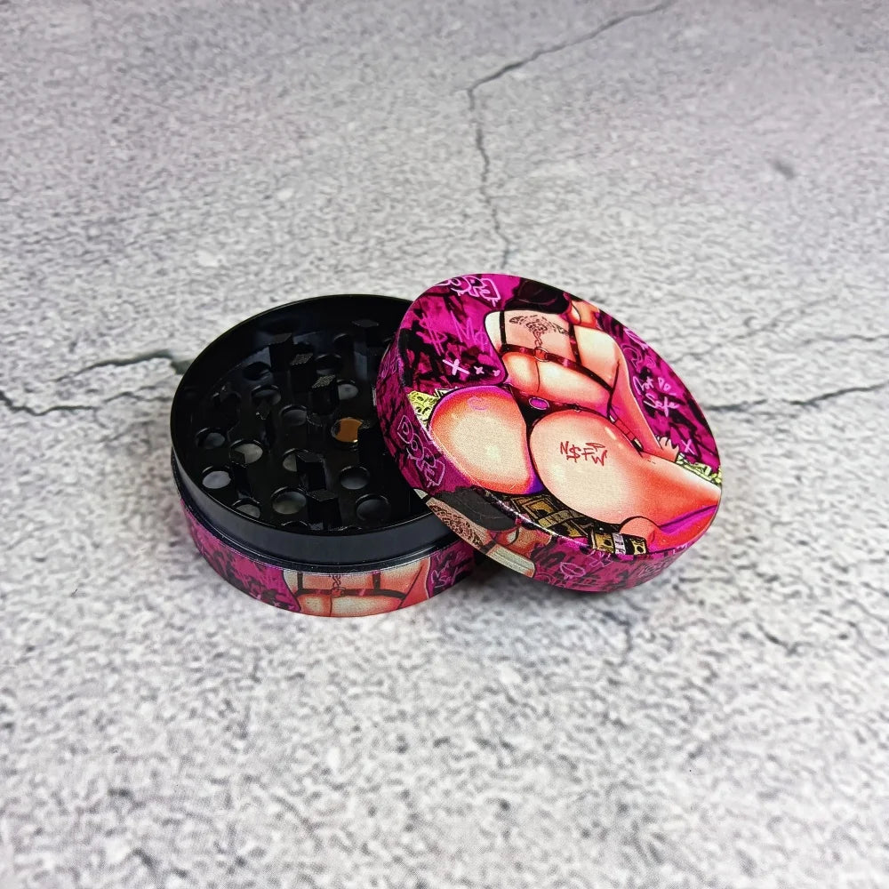 2/2.5inch Cartoon Girl Metal Herb Grinder Grass Cigar Mill Mortar 4-Layers Tobacco Vanilla Bud Grinder Smoking Cigarette Tool
